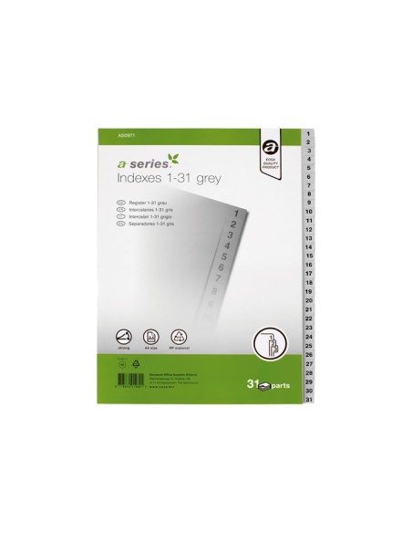 INDICE A-SERIES 1-31 PP A4 GRIS AS0971