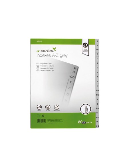 INDICE A-SERIES A-Z PP A4 GRIS AS0972