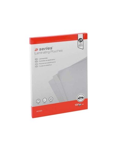 PAQ. 100 FUNDAS PLASTIFICAR A-SERIES 80MIC A4