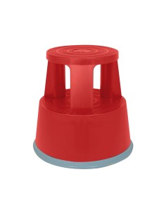 TABURETE PP 2 PELDAÑOS C/RUEDAS A-SERIES ROJO
