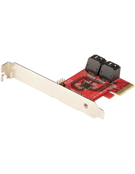 Tarjeta PCIe Controladora SATA de 4 Puertos - Tarjeta de Expansión PCI Express SATA - 6Gbps - Perfil Bajo/Completo - Conectores