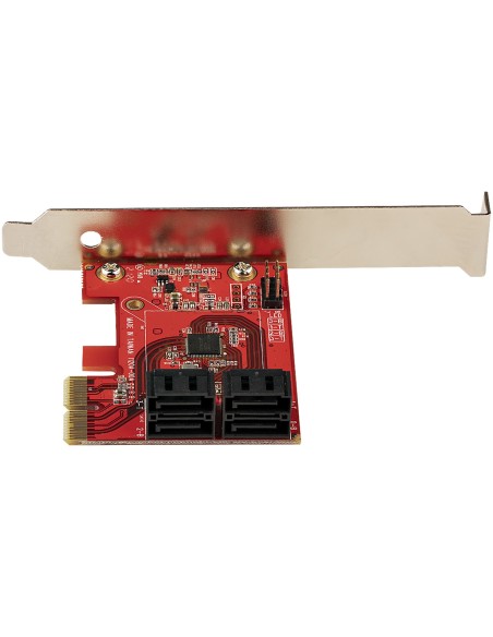 Tarjeta PCIe Controladora SATA de 4 Puertos - Tarjeta de Expansión PCI Express SATA - 6Gbps - Perfil Bajo/Completo - Conectores