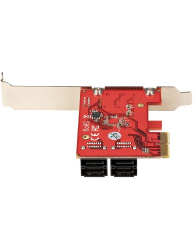 Tarjeta PCIe Controladora SATA de 4 Puertos - Tarjeta de Expansión PCI Express SATA - 6Gbps - Perfil Bajo/Completo - Conectores