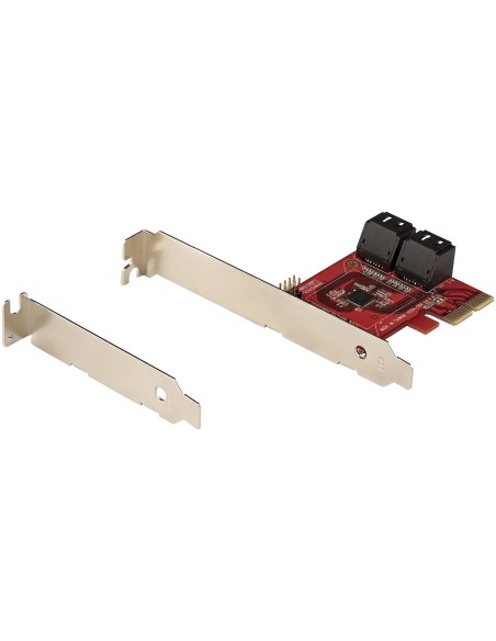 Tarjeta PCIe Controladora SATA de 4 Puertos - Tarjeta de Expansión PCI Express SATA - 6Gbps - Perfil Bajo/Completo - Conectores