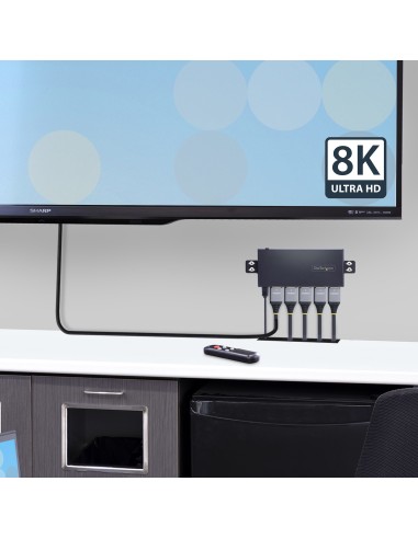 Switch Conmutador HDMI de 4 Puertos de 8K a 60Hz - Switch Selector HDMI 2.1 de 4K a 120Hz HDR10+ UHD - 4 Puertos de Entrada y 1