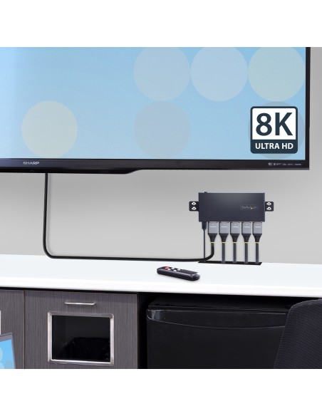 Switch Conmutador HDMI de 4 Puertos de 8K a 60Hz - Switch Selector HDMI 2.1 de 4K a 120Hz HDR10+ UHD - 4 Puertos de Entrada y 1