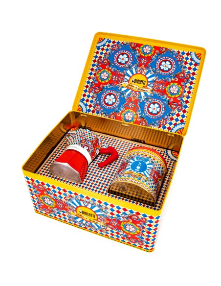Box Moka Express Cafetera italiana 0,13 L Azul, Rojo, Blanco