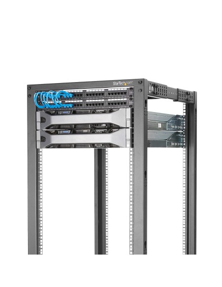 Rack 25U Móvil de Marco Abierto de 4 Columnas para Servidores - Rack de Cuatro Columnas 19 Pulgadas para Equipo de Red e Inform