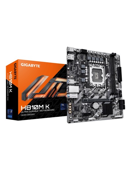 H810M K Placa Base  Procesadores Intel Core Ultra (Serie 2), VRM de 3+1+2 fases, hasta 6400 MHz DDR5, 1 x M.2 PCIe 4.0, LAN 1 G