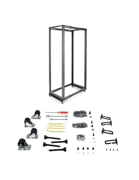 Rack 42U Móvil de Marco Abierto de 4 Columnas para Servidores - Rack de Cuatro Columnas de 19 Pulgadas para Equipo de Red e Inf