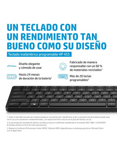 Teclado inalámbrico programable 455