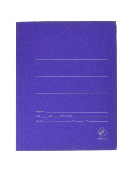 CARPETA CARTON AZUL 500 GR./M2. CUARTO GOMA SENCILLA MARIOLA 1040 CARPETA CARTON AZUL 500 GR./M2. CUARTO GOMA SENCILLA MARIOLA 1040