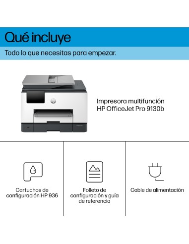 OfficeJet Pro Impresora multifunción 9130b, Color, Impresora para Pequeñas y medianas empresas, Imprima, copie, escanee y envíe