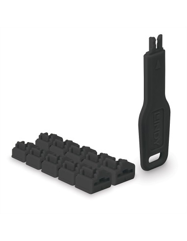 47891 bloqueador de puerto Bloqueador de puerto + clave RJ-45 Negro Acrilonitrilo butadieno estireno (ABS) 10 pieza(s)