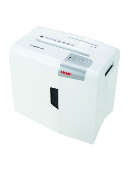 S10 triturador de papel Corte en tiras 58 dB 22 cm Plata, Blanco