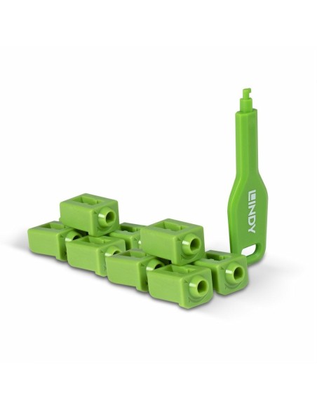 47912 bloqueador de puerto Bloqueador de puerto + clave SFP Verde Acrilonitrilo butadieno estireno (ABS) 10 pieza(s)