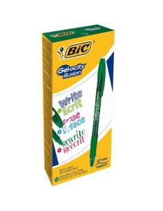 Gel-ocity illusion Bolígrafo de gel con tapa Verde 12 pieza(s)