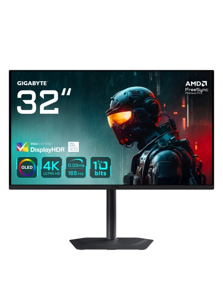 MO32U 31,5" Monitor Gaming OLED 4K UHD - 3840 x 2160, 165Hz, 0.03ms, 250 cd/m², Display HDR True Black 400, HDMI 2.1, DisplayPor