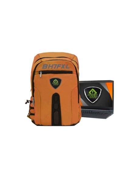 BK7F mochila Negro, Naranja Imitación piel, Nylon