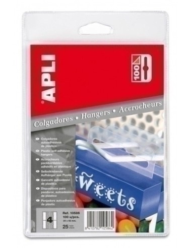 COLGADORES ADHESIVOS 34X48 PLAST. C/100