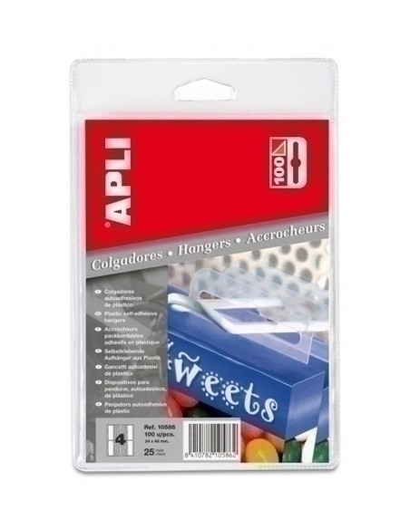 COLGADORES ADHESIVOS 34X48 PLAST. C/100