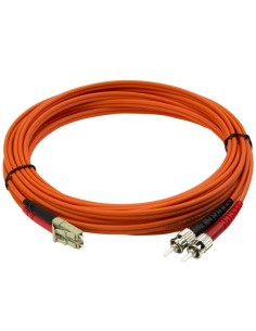 Cable Adaptador de Red de 5m Multimodo Dúplex Fibra Óptica LC-ST 50/125 - Patch Duplex 2