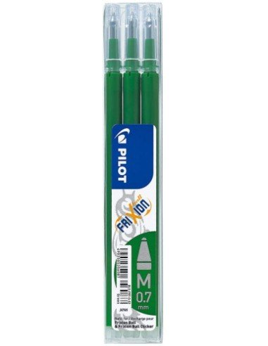 PACK 3 RECAMBIOS FRIXION VERDE PILOT BLS- FR7-V-S3