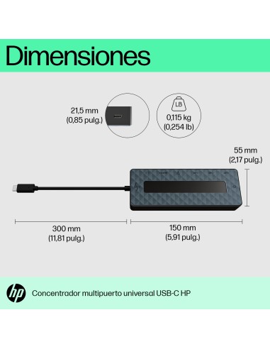 Concentrador multipuerto universal USB-C