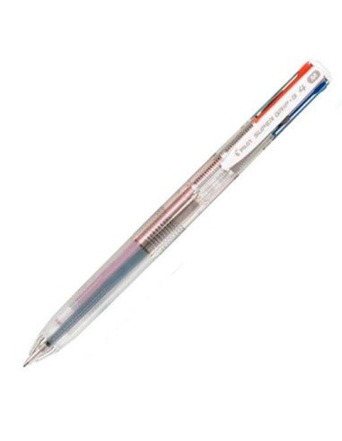 PILOT BOLIGRAFO SUPERGRIP G 4 COLORES TINTA CUERPO TRANSPARENTE -12U-