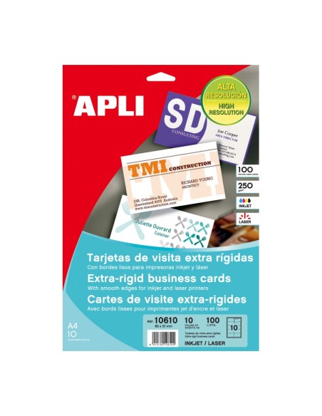 10610 tarjeta de visita Laser/Inyección de tinta Blanco 10 pieza(s)