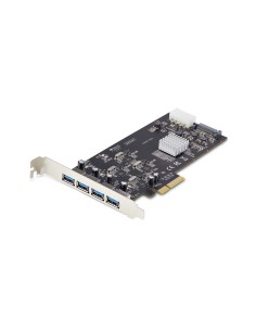 Tarjeta PCI Express de 4 Puertos USB-A - Tarjeta PCIe USB 3.2 de 5Gbps - 4 Controladores USB Independientes - Hub Interno USB-A 
