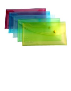 Foolscap Pastel Popper Wallet Assorted Polipropileno (PP) DL