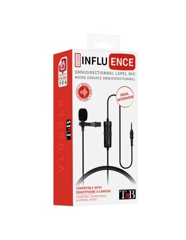 INLAPMIC2 micrófono Negro Micrófono con pinza de enganche
