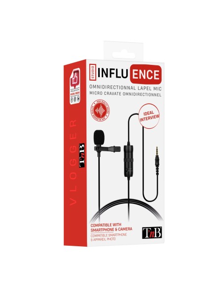 INLAPMIC2 micrófono Negro Micrófono con pinza de enganche