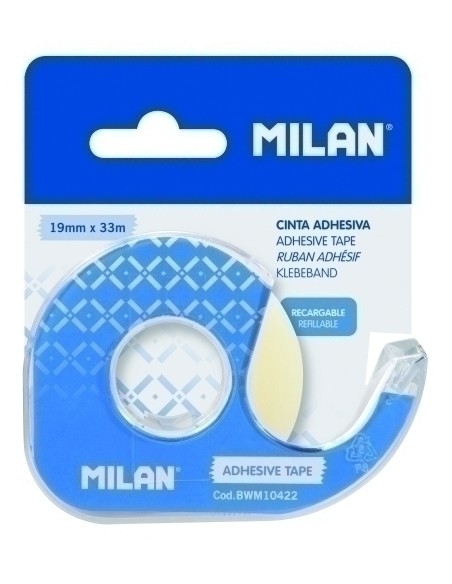 CINTA ADHESIVA MILAN 33x19 c/DISPENSADOR - Pack de 12 unidades