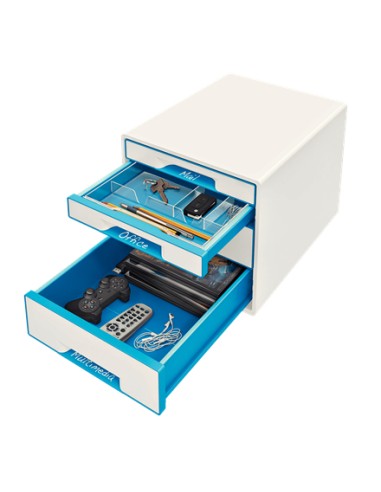 WOW Cube archivador organizador Poliestirol Azul, Blanco