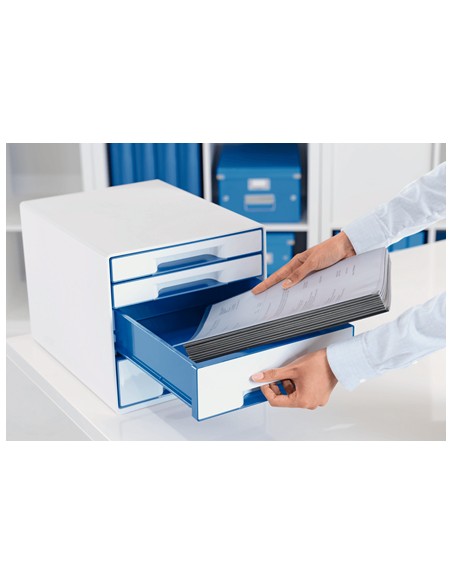 WOW Cube archivador organizador Poliestirol Azul, Blanco