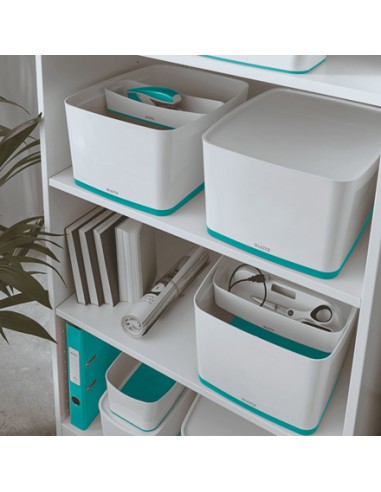 52161051 caja de almacenaje Rectangular ABS sintéticos Azul, Blanco