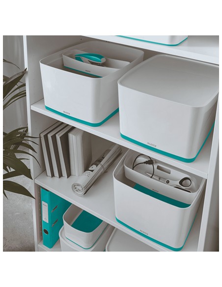 52161051 caja de almacenaje Rectangular ABS sintéticos Azul, Blanco