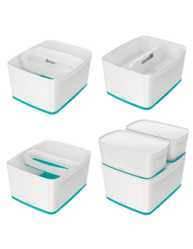 52161051 caja de almacenaje Rectangular ABS sintéticos Azul, Blanco