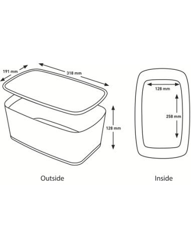 52161051 caja de almacenaje Rectangular ABS sintéticos Azul, Blanco