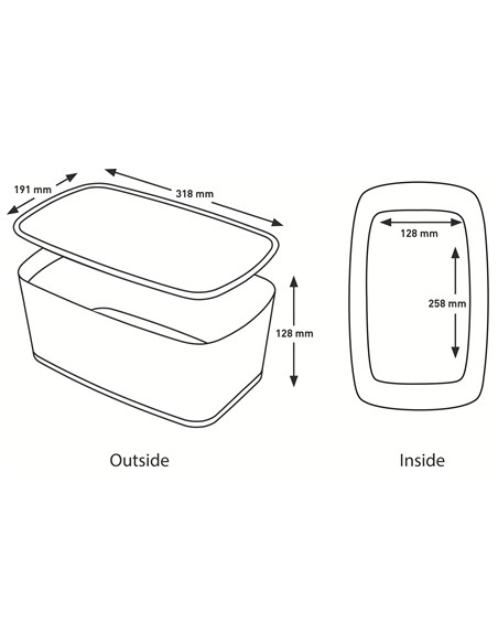 52161051 caja de almacenaje Rectangular ABS sintéticos Azul, Blanco