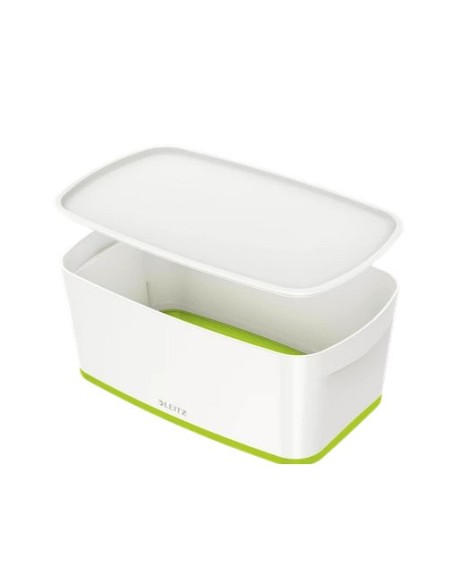 52291054 caja de almacenaje Rectangular ABS sintéticos Verde, Blanco