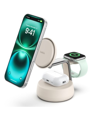Qi2 Fitness tracker, Auriculares, Smartphone, Reloj inteligente Blanco USB Cargador inalámbrico Carga rápida Interior