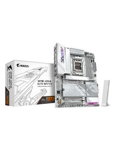 X870E AORUS ELITE WIFI7 ICE Placa base - Soporta procesadores AMD Ryzen 9000, VRM digital de 16+2+2 fases, hasta 8200 MHz DDR5 (