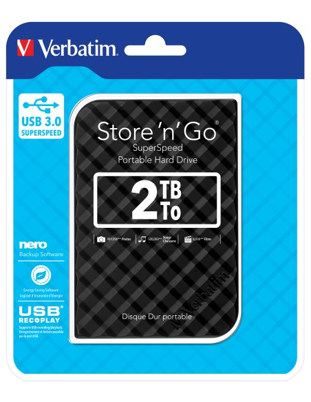Disco Duro Portátil Store 'n' Go USB 3.0 de 2 TB en color Negro