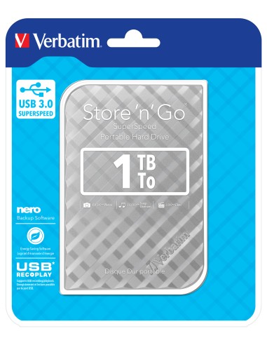 Disco Duro Portátil Store 'n' Go USB 3.0 de 1 TB en color Plateado