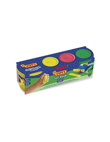 JOVI PLASTILINA SOFT DOUGH BLANDIVER 3 BOTES DE 110GR COLORES NEÓN EN ESTUCHE