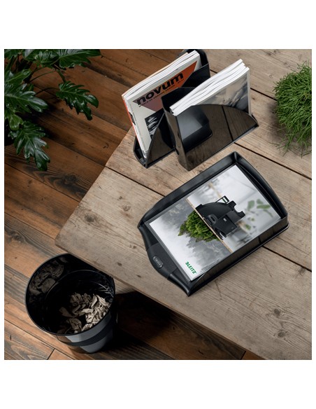 Recycle Papierkorb Alrededor Plástico reciclado Negro