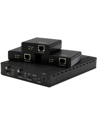 Juego Extensor HDBaseT de 3 Puertos - Alargador HDMI por Cable Cat5 con 3 Receptores - Hasta 4K
